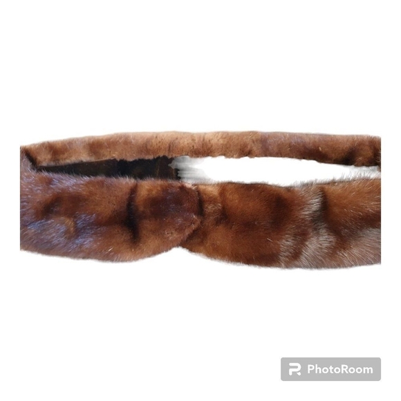 Mink Collar (brown) Extremely Soft. real mink fur VINTAGE Size 40x4 in - Picture 3 of 12